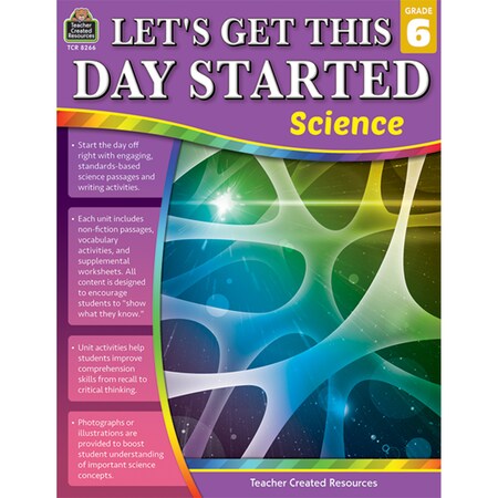 Teacher Created Resources Lets Get This Day Started: Science Book, Grade 6 TCR8266
